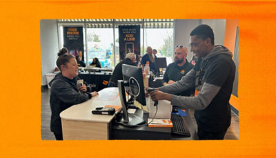 Boost employee helping customers
