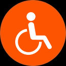 Ícono de discapacidad redondeado
