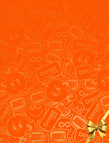 Papel de regalo con diseño festivo de Boost Mobile