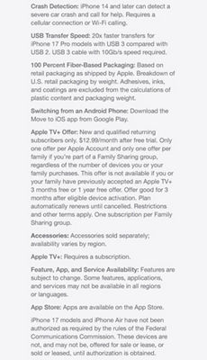 Cuadro comparativo de iphone 16