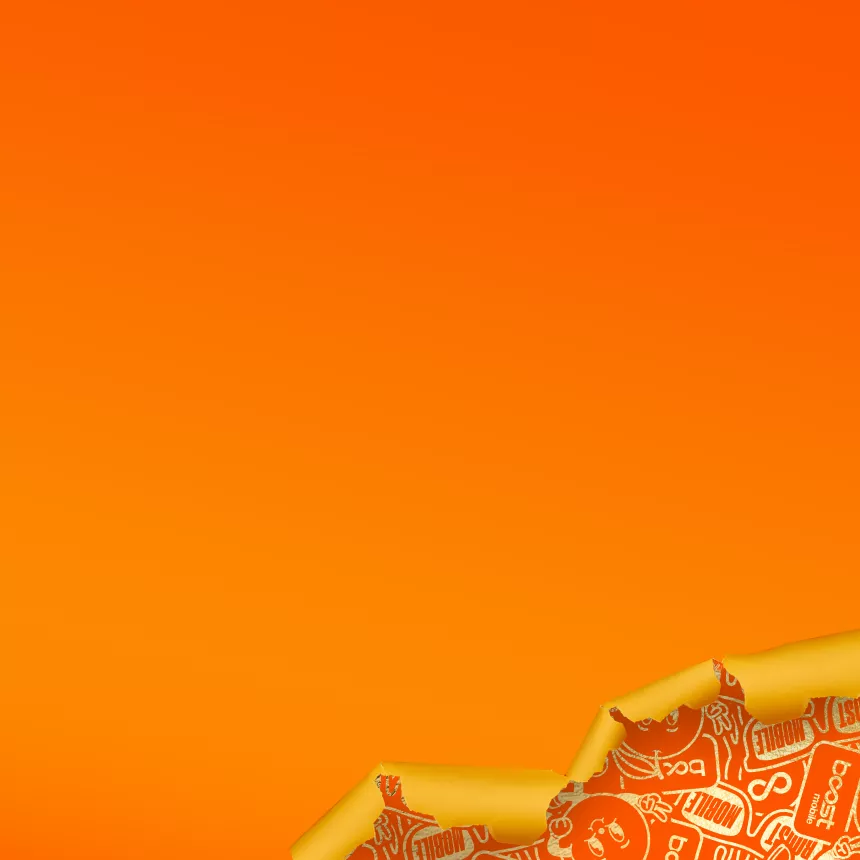 Papel de regalo con diseño festivo de Boost Mobile