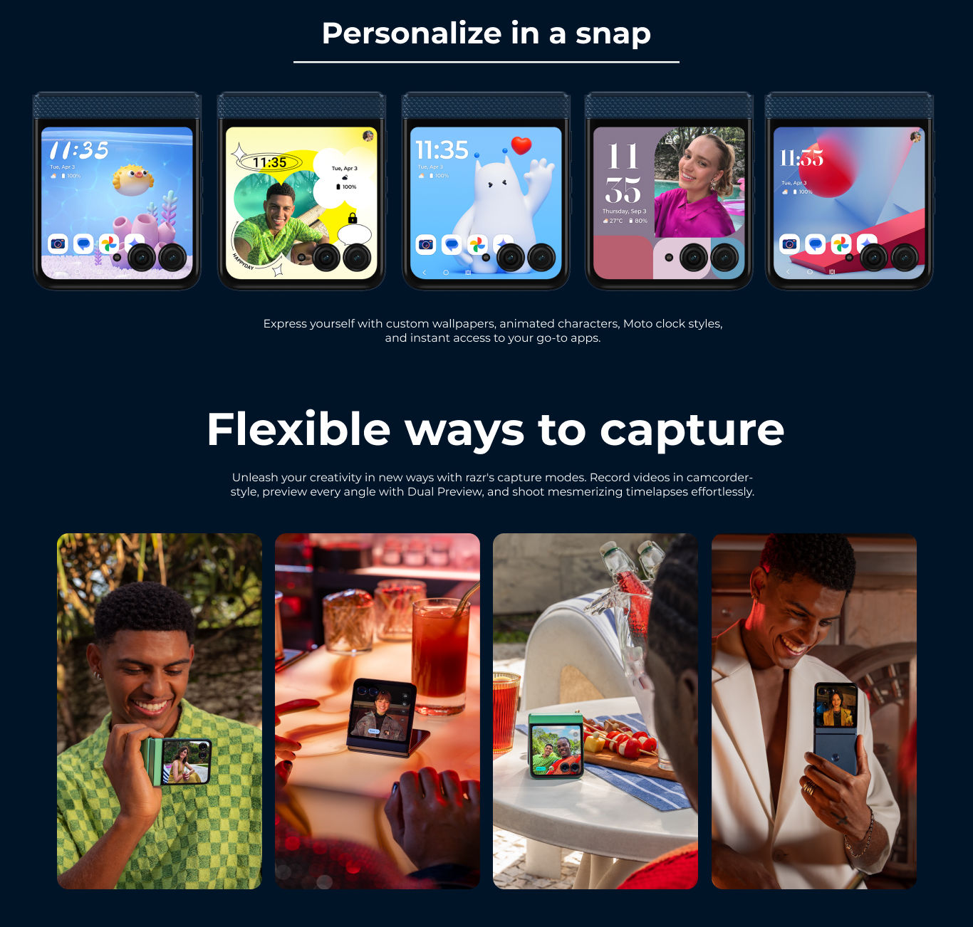 moto razr, personaliza en un instante