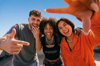 Friends taking a selfie together